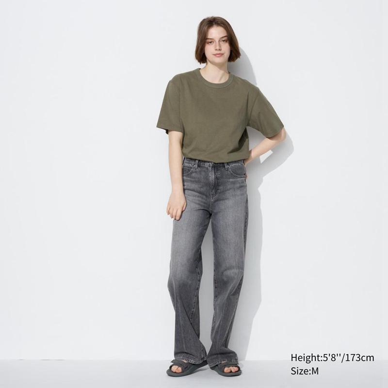 Uniqlo Crew Neck Men T-Shirt Olive  US |  GJHI-81320