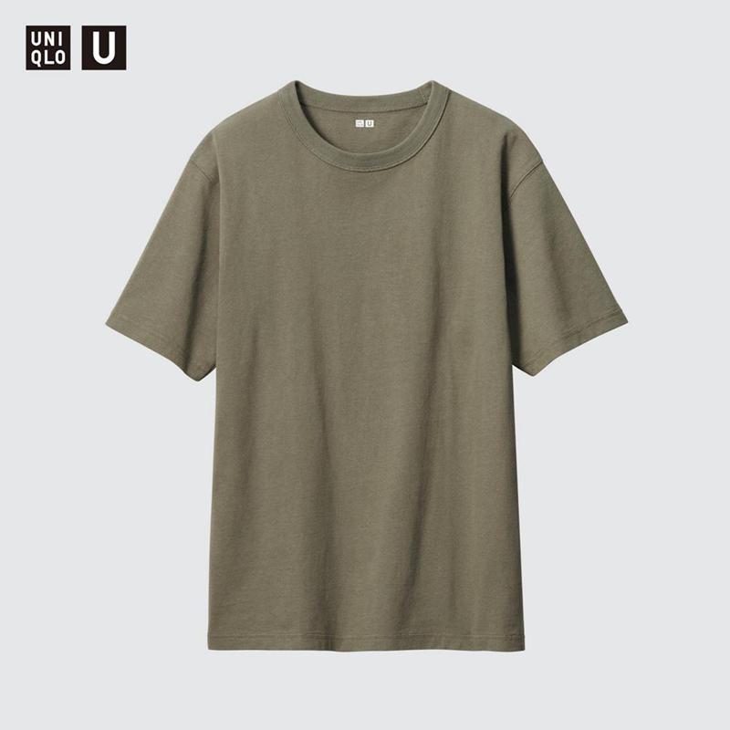 Uniqlo Crew Neck Men T-Shirt Olive  US |  GJHI-81320