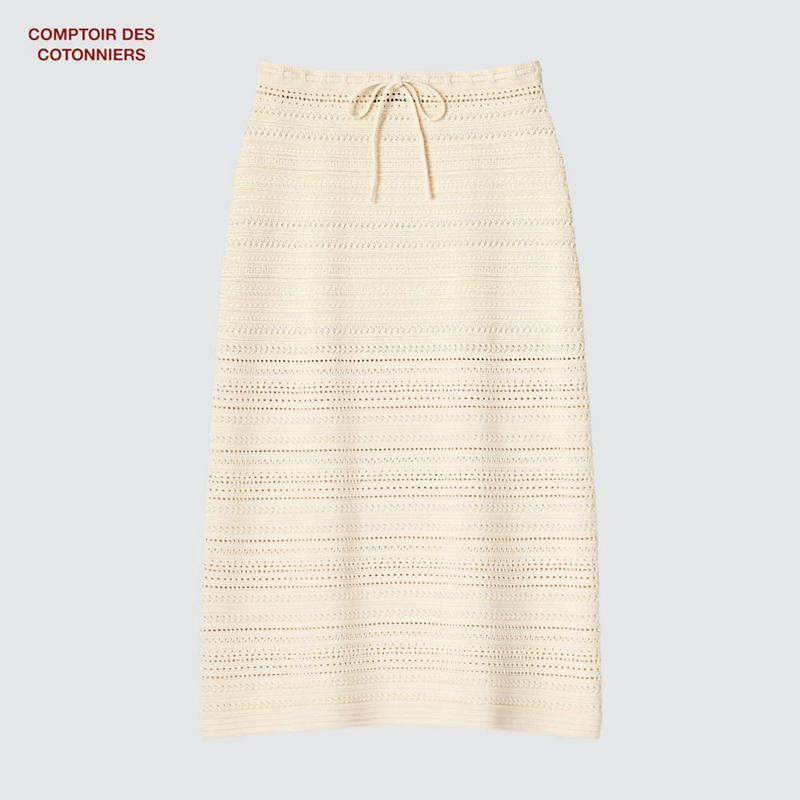 Uniqlo Crochet Midi Women Skirts Natural  US |  RDPO-82564