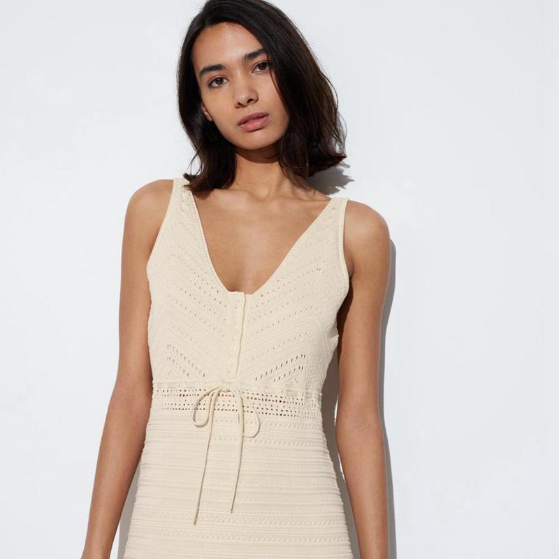 Uniqlo Crochet (Sleeveless) Women Dress Natural  US |  XWOD-08671