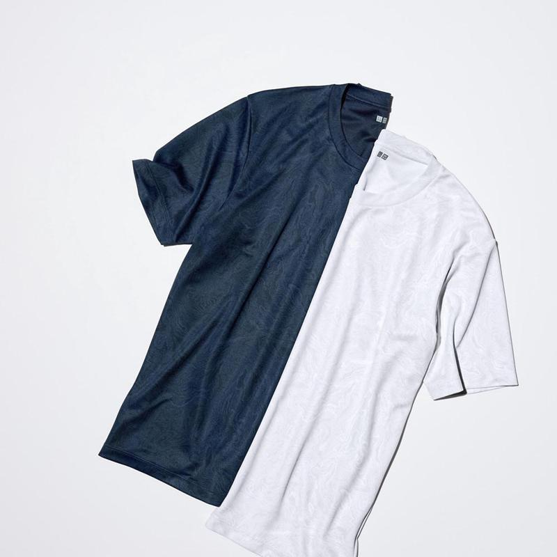 Uniqlo DRY-EX (Printed) Men T-Shirt Navy  US |  HMWK-41587