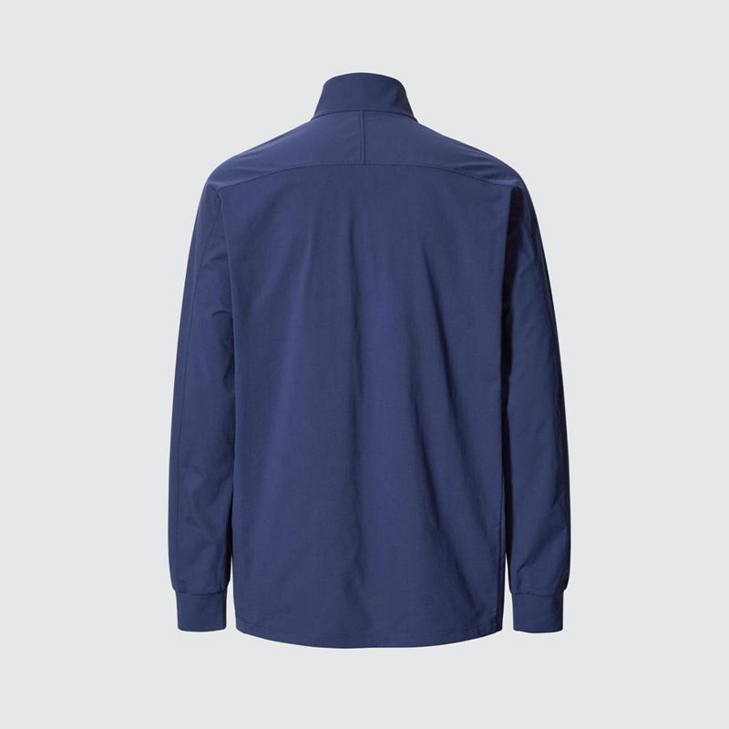 Uniqlo DRY-EX UV Protection Half-Zip (Long Sleeve) Men T-Shirt Blue  US |  LDMI-26513