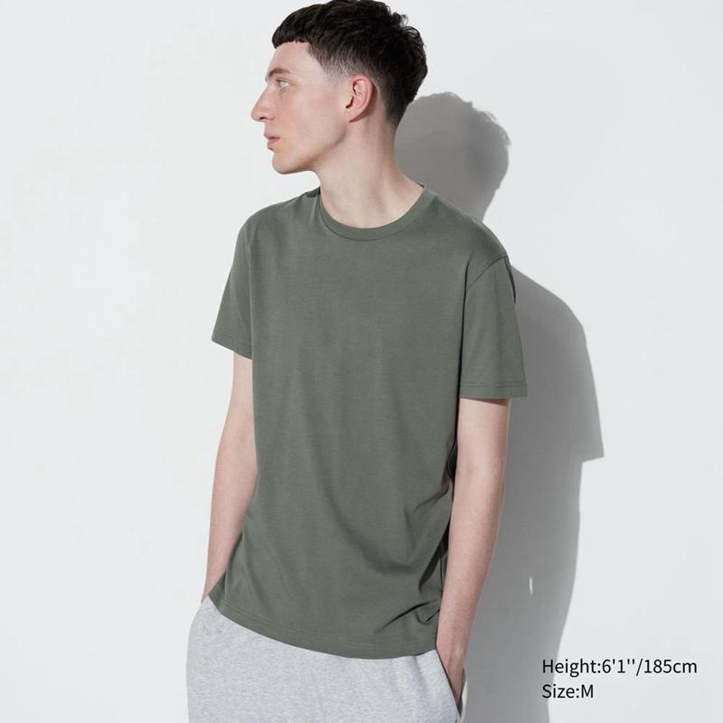 Uniqlo DRY Colour Crew Neck Men T-Shirt Olive  US |  OFHG-93246