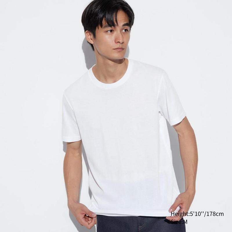 Uniqlo DRY Colour Crew Neck Men T-Shirt White  US |  UZPW-79815