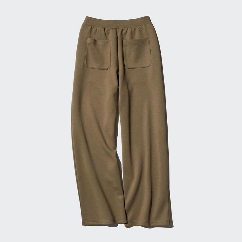 Uniqlo DRY Sweat Wide (Long) Women Trousers Natural  US |  JNEF-51309