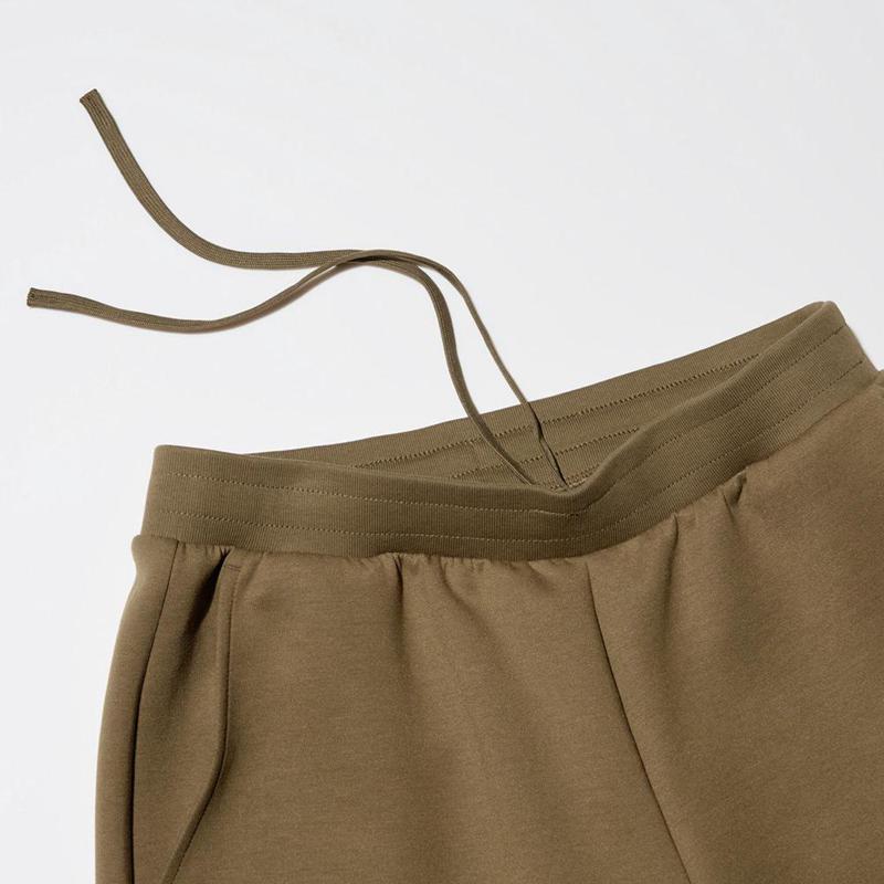 Uniqlo DRY Sweat Wide Women Trousers Olive  US |  ZHCB-49356