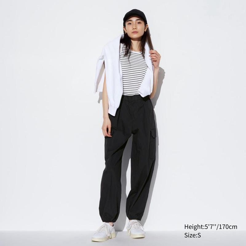 Uniqlo Easy Cargo Women Trousers Black  US |  ZHMO-49806