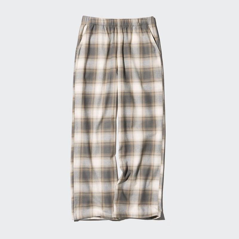 Uniqlo Flannel (Check) Women Trousers Beige  US |  GZED-24807