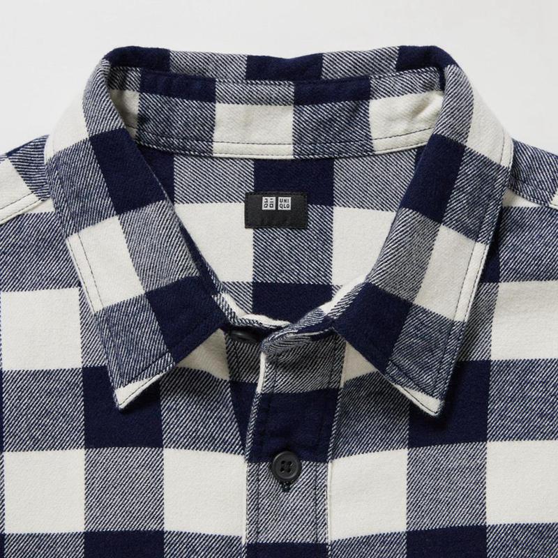 Uniqlo Flannel Regular Fit (Check, Regular Collar) Men Shirts Off White  US |  JLYO-80291