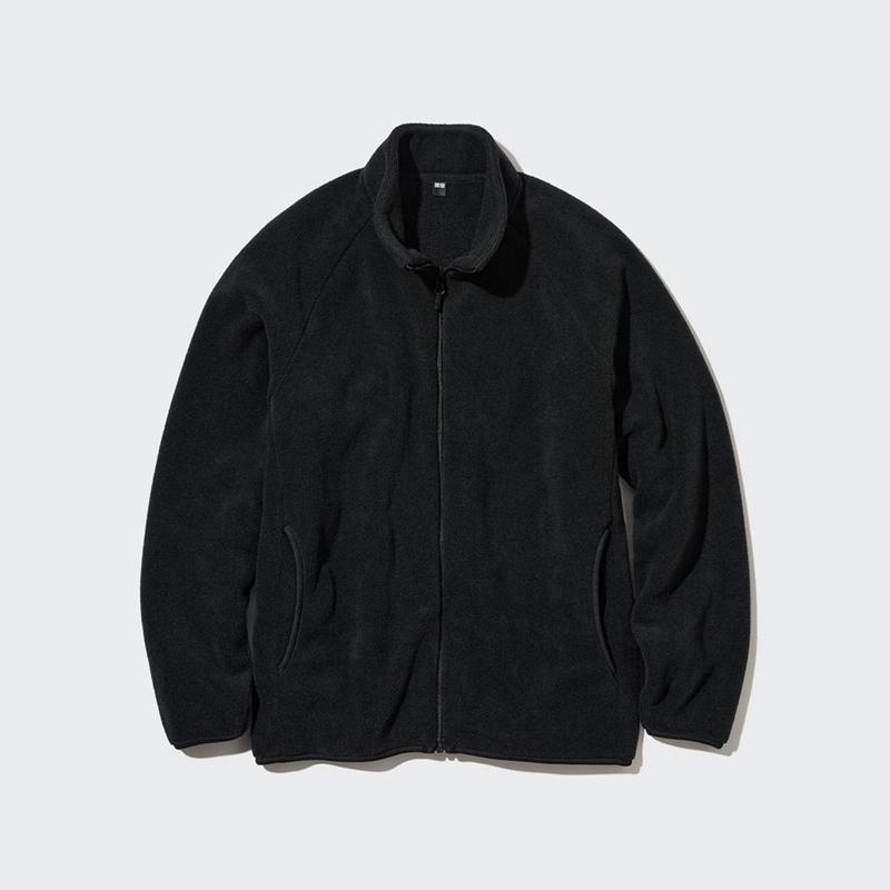 Uniqlo Fleece Full-Zip Men Jackets Black  US |  ILTQ-42310