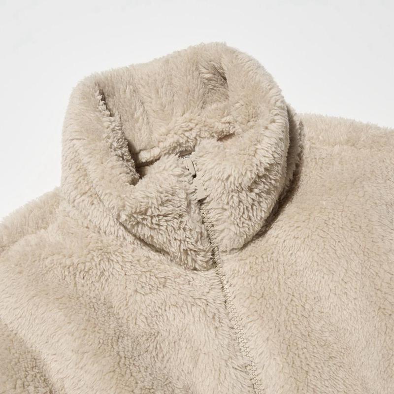 Uniqlo Fluffy Fleece Full-Zip Women Jackets Brown  US |  IRWT-47192