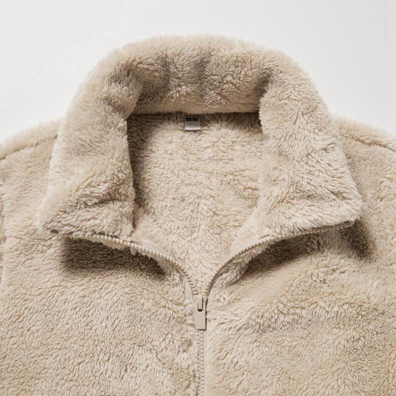 Uniqlo Fluffy Fleece Zipped Women Jackets Off White  US |  UCVN-19538