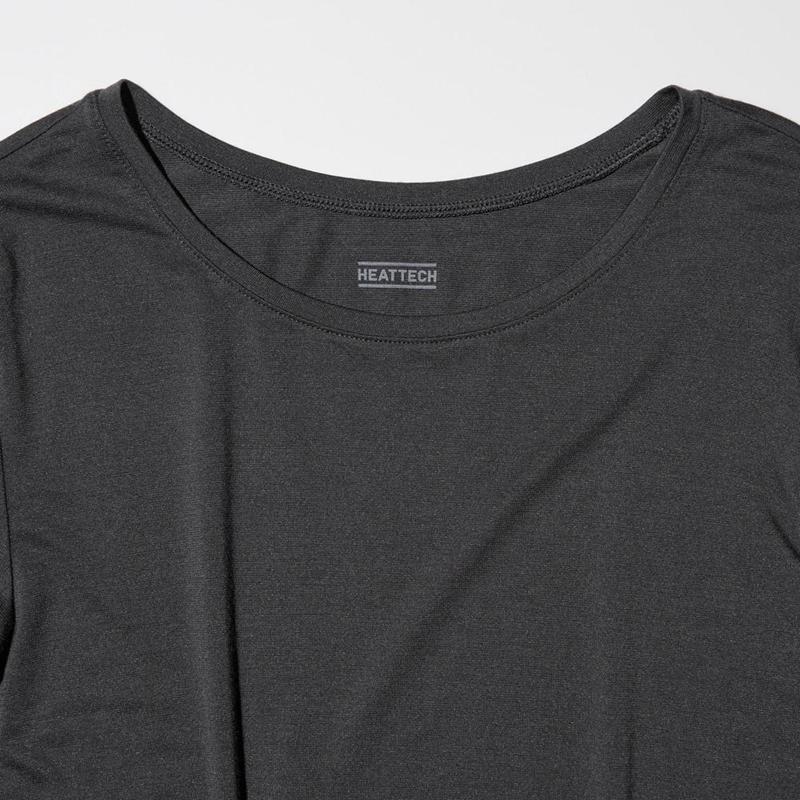 Uniqlo HEATTECH Crew Neck Women T-Shirts Dark Grey  US |  ODMV-96258