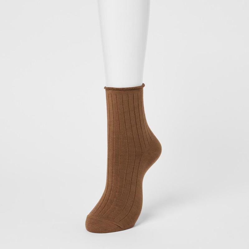 Uniqlo HEATTECH (Crew) Women Socks Tights Black  US |  QFYV-28741