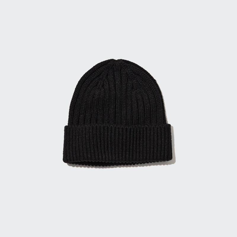 Uniqlo HEATTECH (Ribbed) Women Beanie Black  US |  QSYD-72591