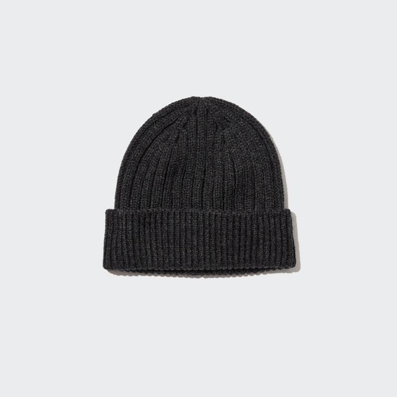 Uniqlo HEATTECH (Ribbed) Women Beanie Dark Grey  US |  NSIO-27503