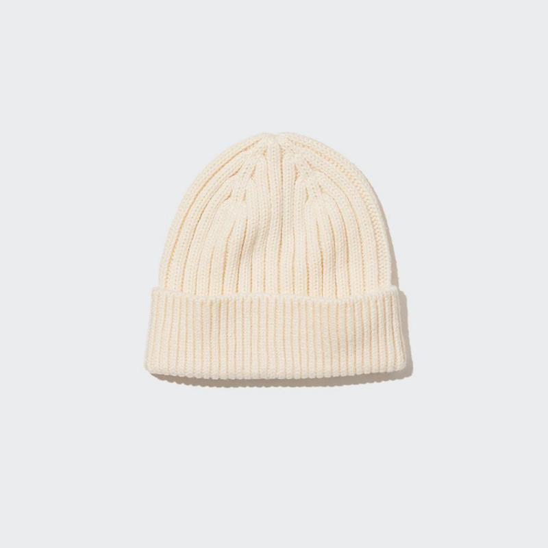 Uniqlo HEATTECH (Ribbed) Women Beanie Off White  US |  GYNX-64913