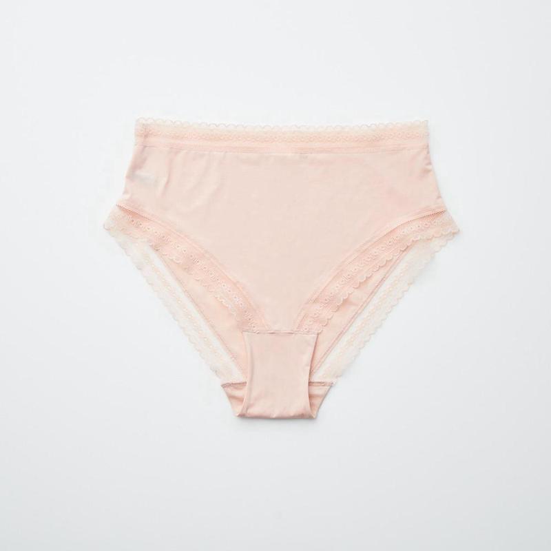 Uniqlo High Waisted Knickers Women Underwear Pink  US |  YNQO-78426