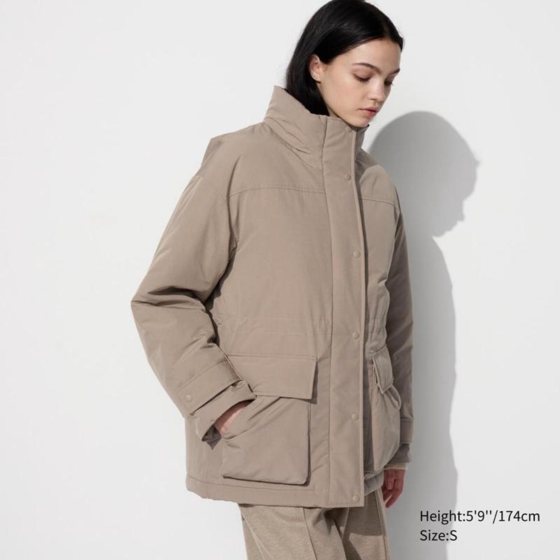 Uniqlo Hybrid Down Women Coats Beige  US |  BMKZ-80169