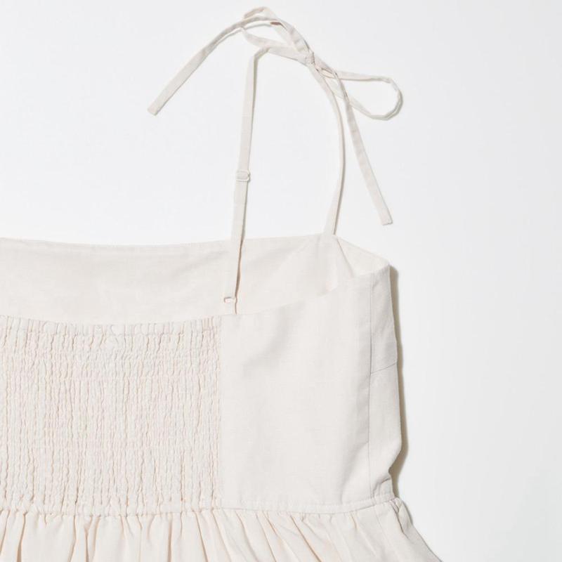 Uniqlo Linen Blend Camisole Women Dress Off White  US |  YLEA-71035