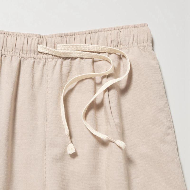 Uniqlo Linen Blend Easy Women Trousers Beige  US |  KNCL-02791