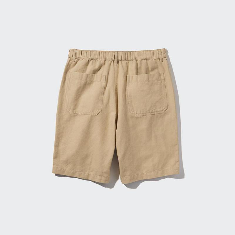 Uniqlo Linen Blend Men Shorts Beige  US |  XULC-45731