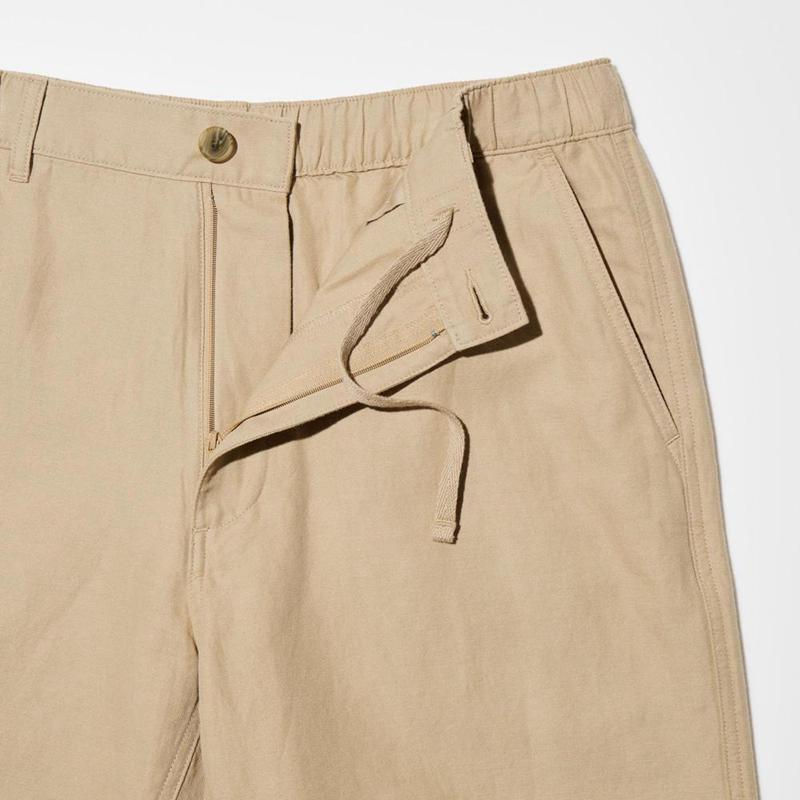 Uniqlo Linen Blend Men Shorts Beige  US |  XULC-45731