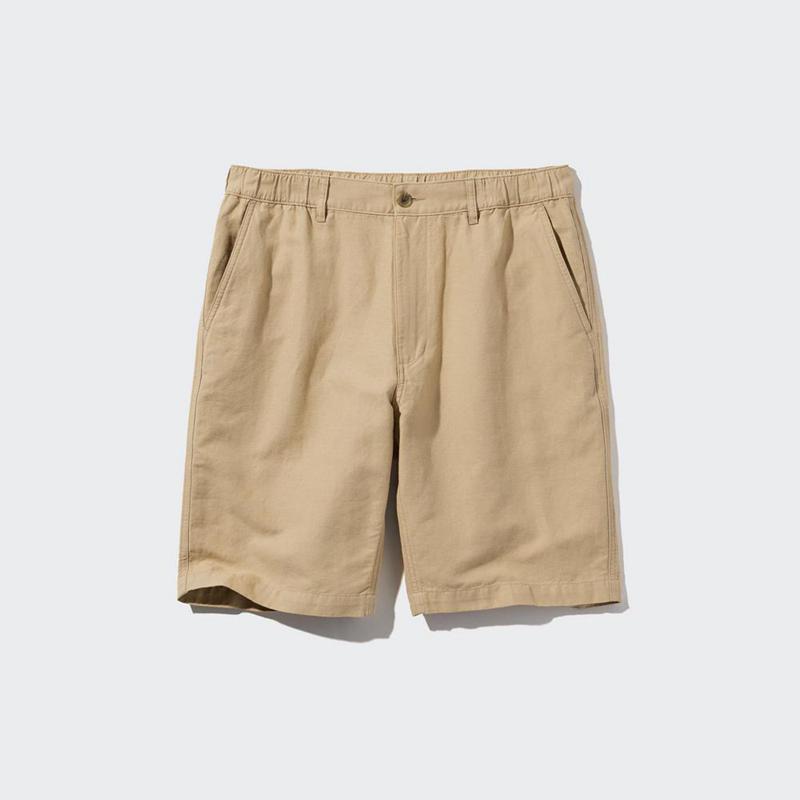 Uniqlo Linen Blend Men Shorts Navy  US |  JVXA-80239