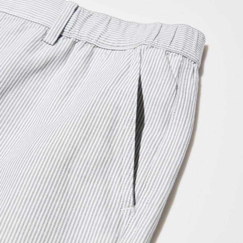 Uniqlo Linen Blend (Stripe) Men Shorts Grey  US |  XQGU-47913