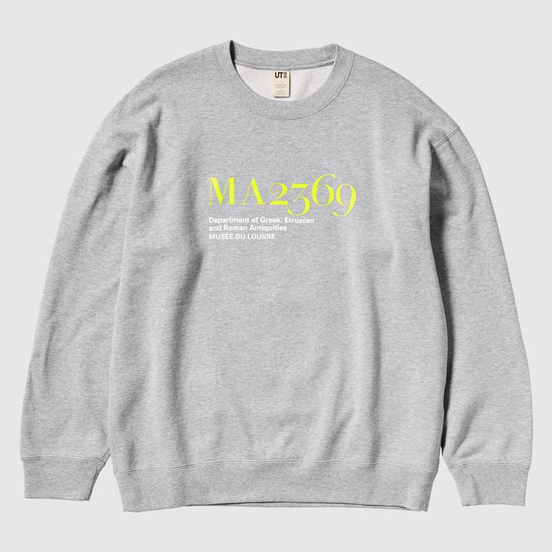 Uniqlo Louvre Archive UT Graphic Men Sweatshirt Grey  US |  LVKH-82061