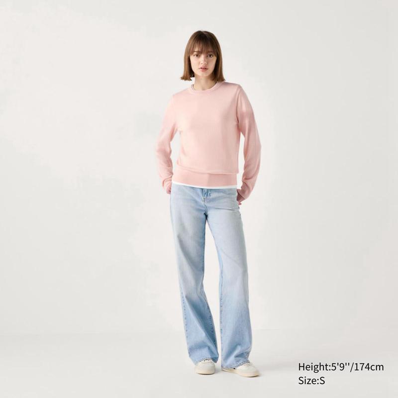 Uniqlo Merino Crew Neck Women Jumper Pink  US |  ZLIU-14850