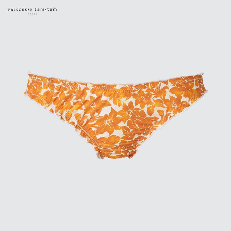 Uniqlo Midi Knickers (Print) Women Underwear Yellow  US |  AUPZ-96308