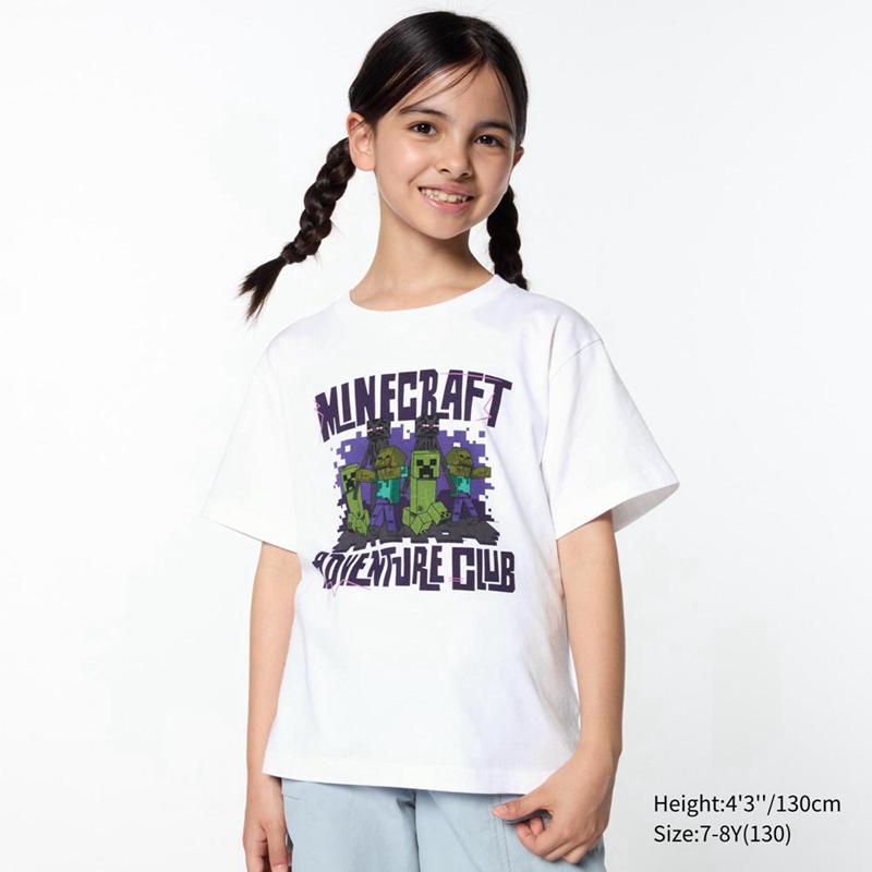 Uniqlo Minecraft UT Graphic Kids' T-Shirt White  US |  WMYK-16579