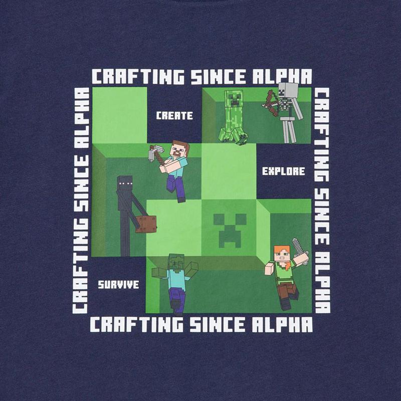 Uniqlo Minecraft UT Graphic Kids' T-Shirt Navy  US |  JVMO-31482