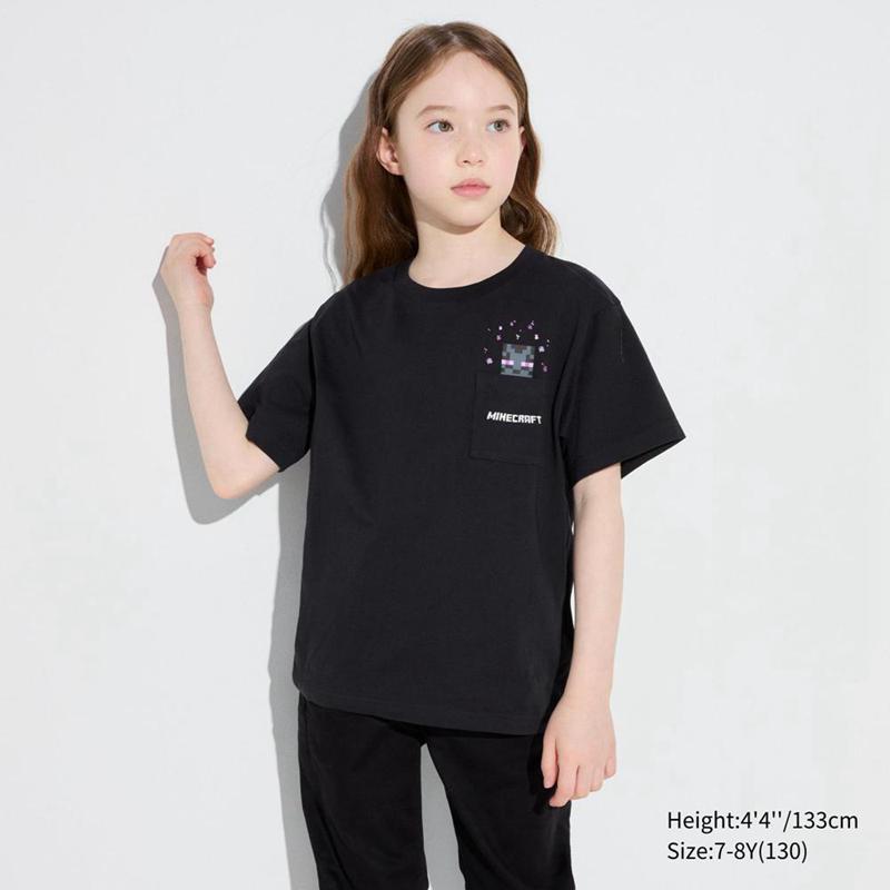 Uniqlo Minecraft UT Graphic Kids' T-Shirt Black  US |  BIKU-02918