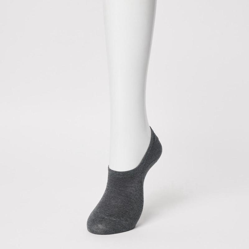 Uniqlo No-Show (Mesh, 3 Pairs) Women Socks Tights Dark Grey  US |  VQKX-97812