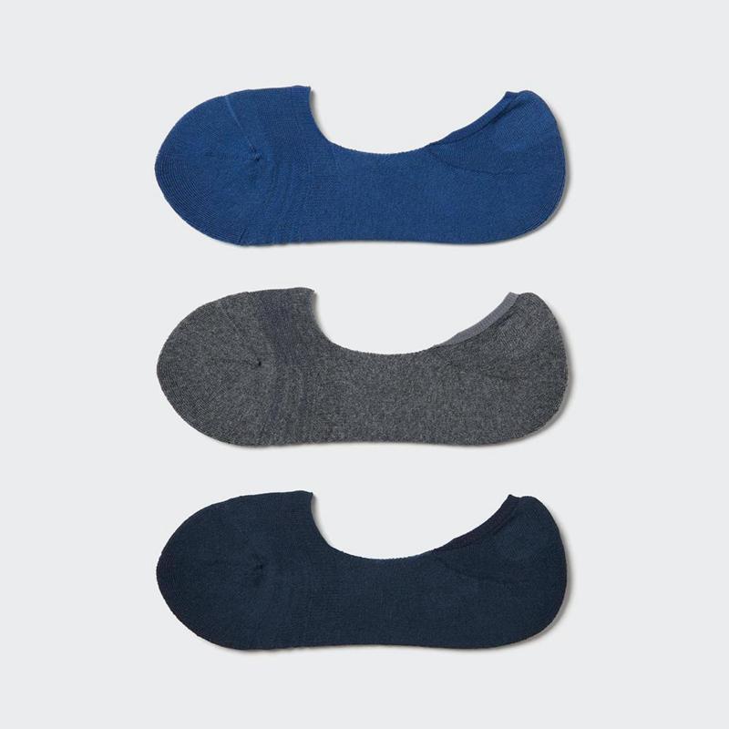 Uniqlo No-Show (Pile, 3 Pairs) Women Socks Tights Blue  US |  LERY-98237