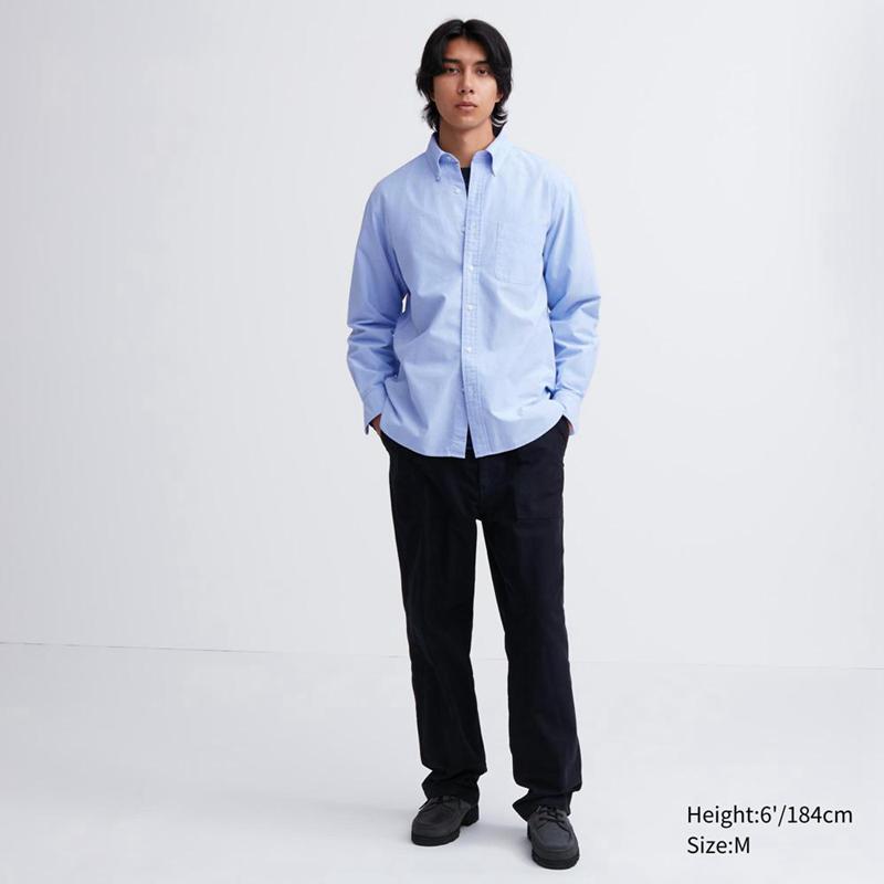 Uniqlo Oxford (Regular Fit) Men Shirts Blue  US |  AOWB-59420