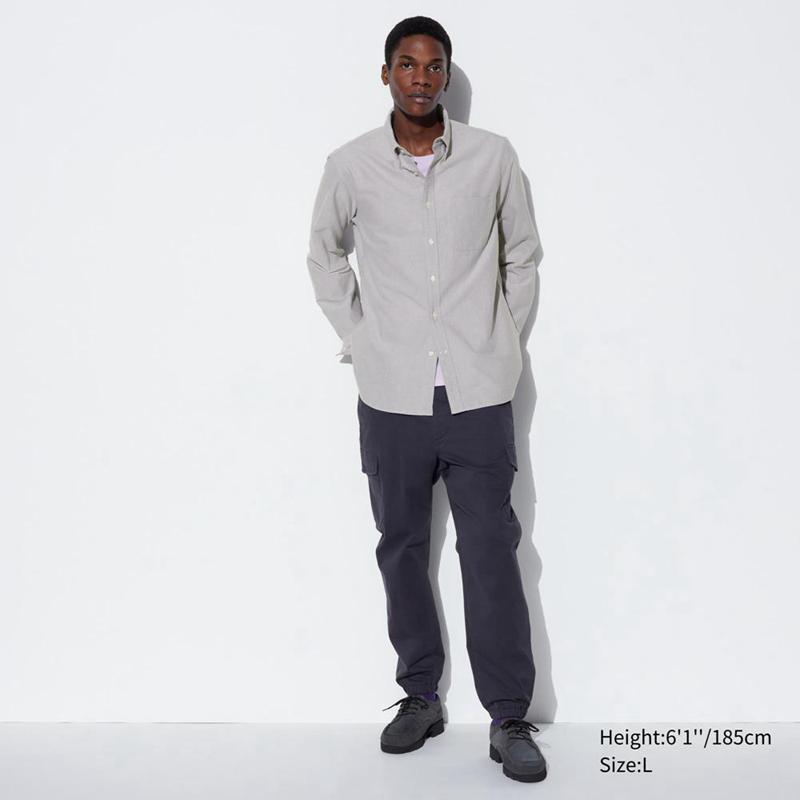 Uniqlo Oxford (Slim Fit) Men Shirts Grey  US |  KRBE-79412