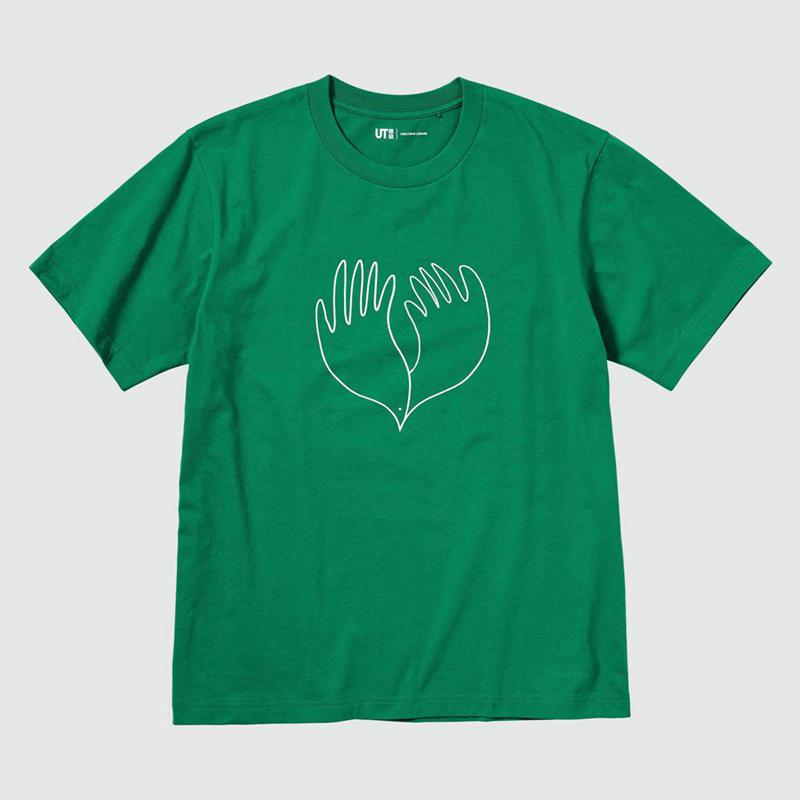 Uniqlo PEACE FOR ALL Graphic (Christophe Lemaire) Men T-Shirt Green  US |  FPXM-20318