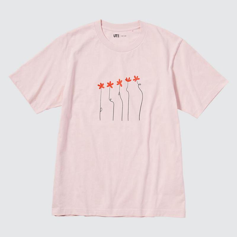 Uniqlo PEACE FOR ALL Graphic (Hana Tajima) Men T-Shirt Pink  US |  KBJO-45867