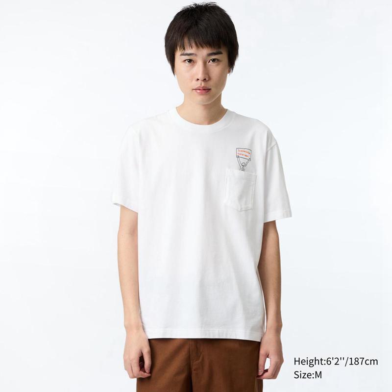 Uniqlo PEACE FOR ALL Graphic (Jason Polan) Women T-Shirts White  US |  YPDU-46820