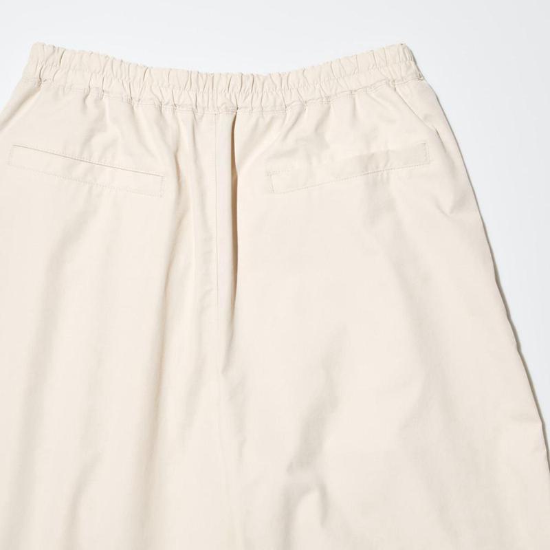 Uniqlo Parachute Cropped Women Trousers Natural  US |  COTQ-67843