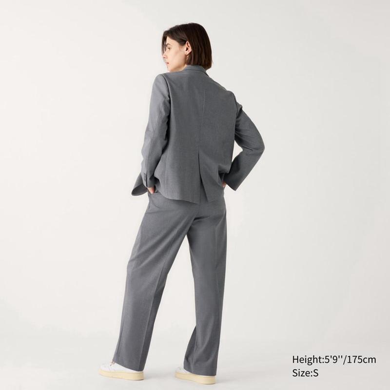 Uniqlo Pleated Wide (Long) Women Trousers Natural  US |  ISDB-39872