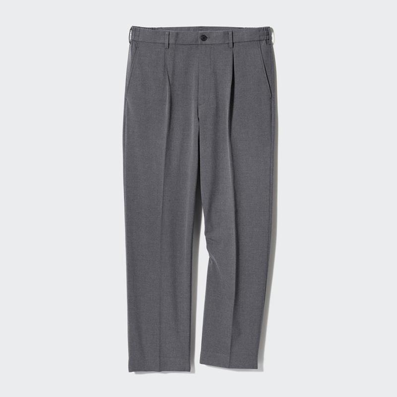 Uniqlo Pleated Wide Men Trousers Grey  US |  FVIL-20657