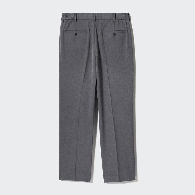 Uniqlo Pleated Wide Men Trousers Grey  US |  FVIL-20657