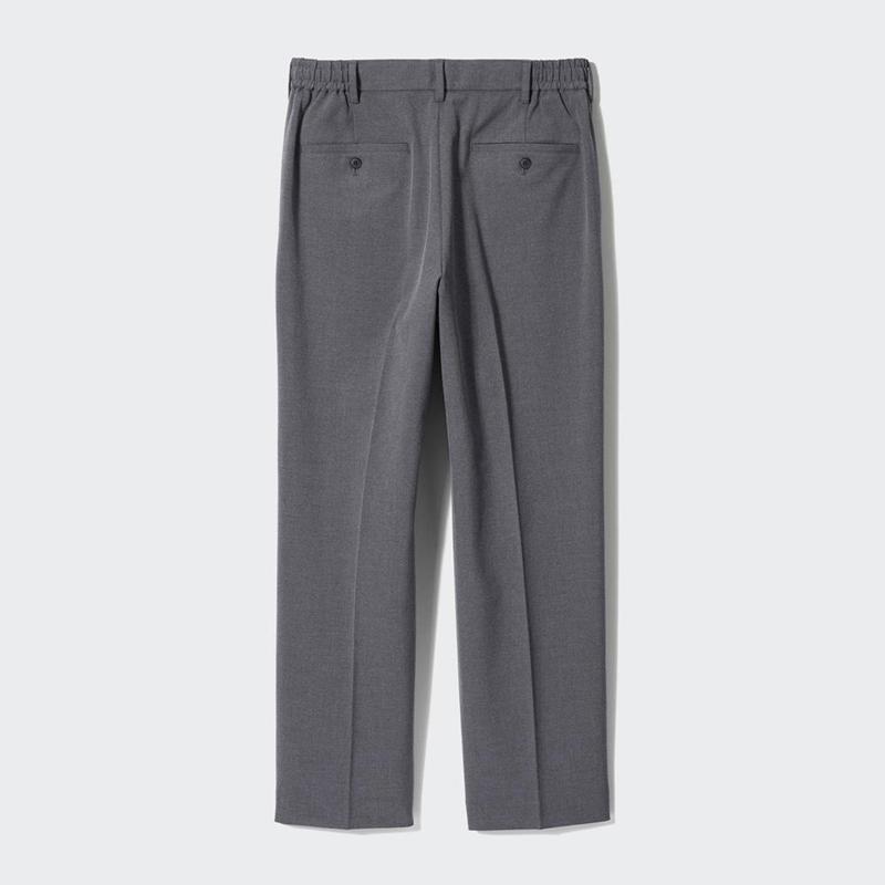 Uniqlo Pleated Wide Men Trousers Grey  US |  KYHO-80239