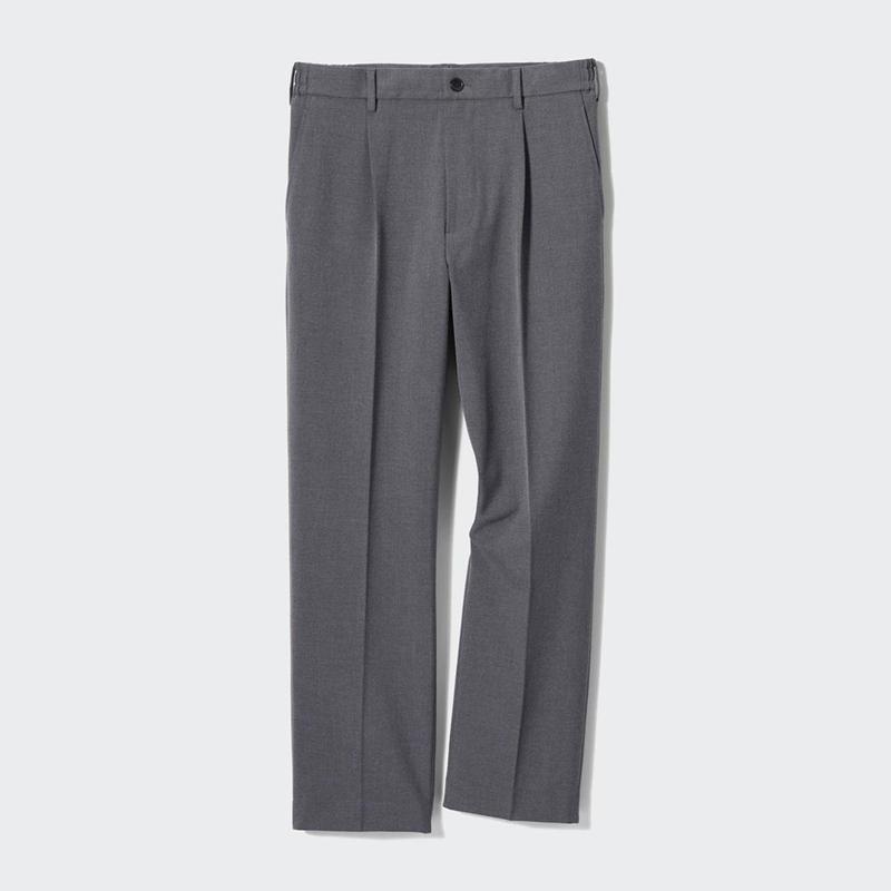 Uniqlo Pleated Wide Men Trousers Navy  US |  LITG-92146