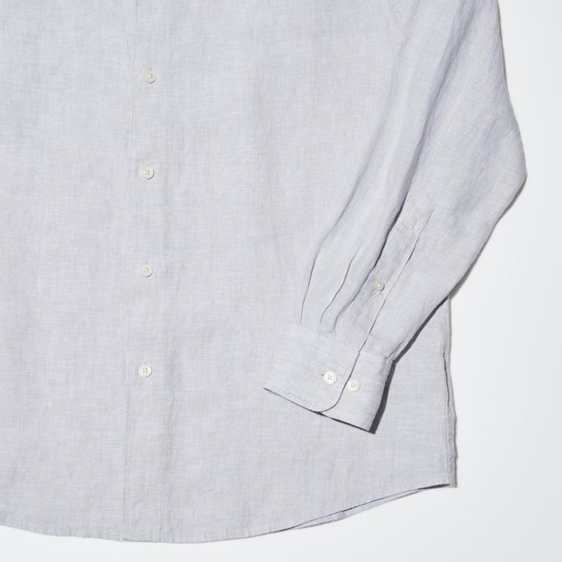 Uniqlo Premium Linen Men Shirts Grey  US |  IJDX-46809