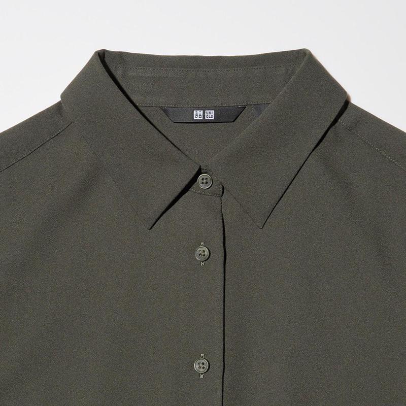 Uniqlo Rayon Women Blouse Olive  US |  OVGE-02786